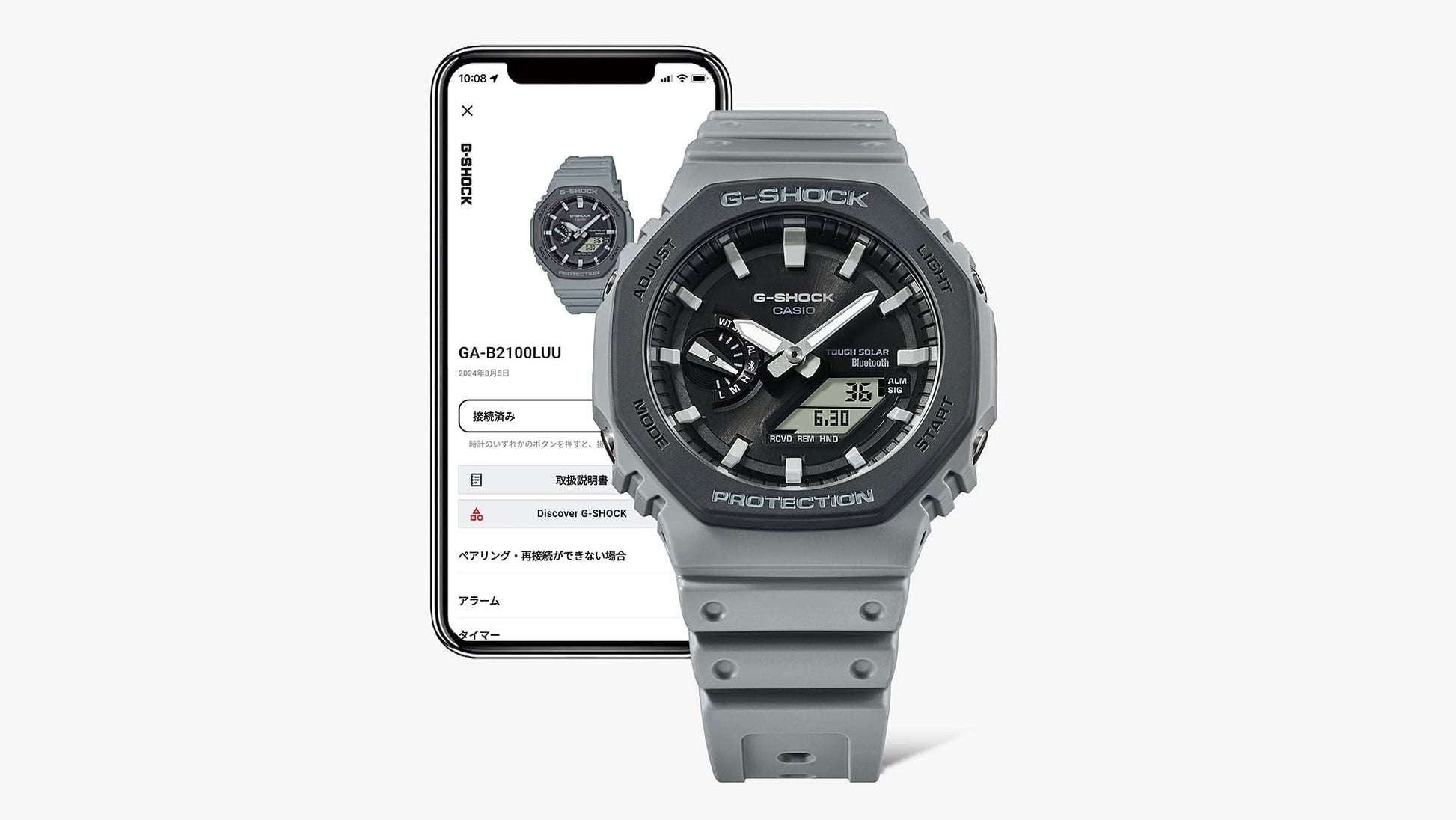 G-Shock para caballero pulsera de caucho con bluetooth – GA-B2100LUU-8A