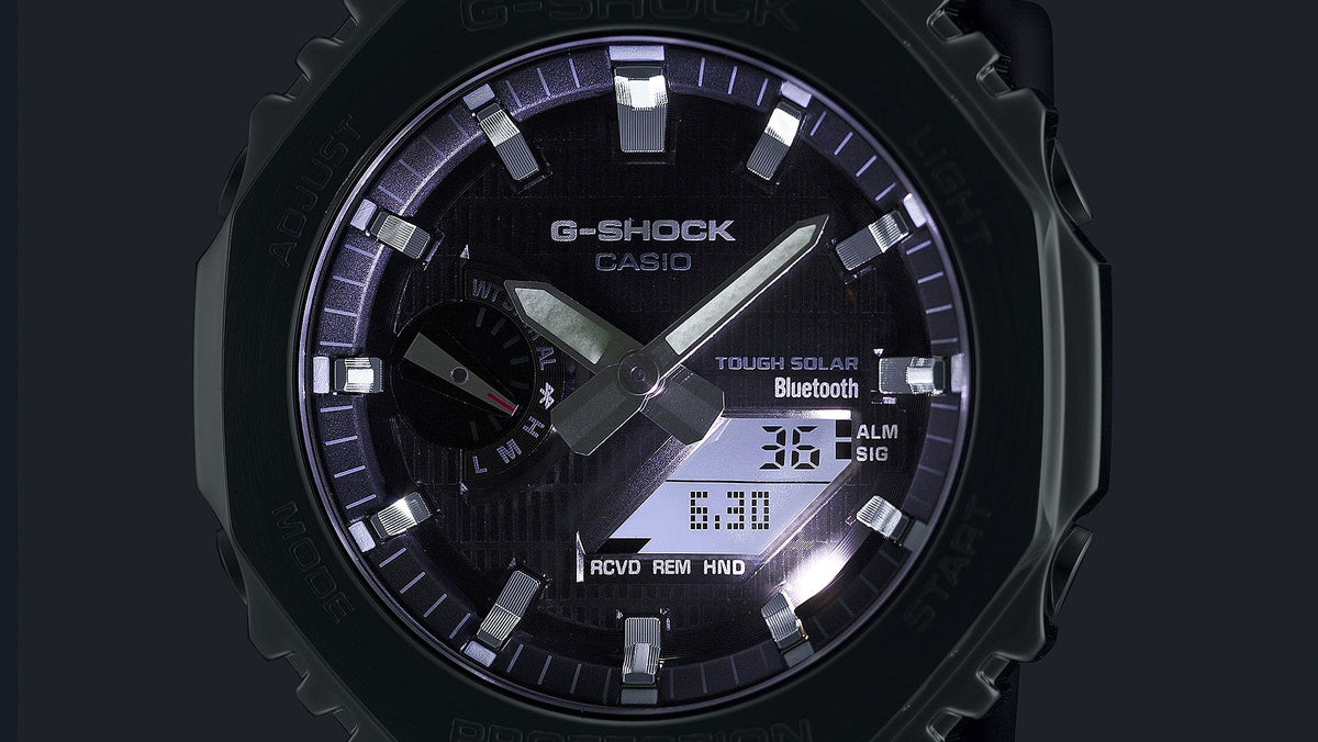G-Shock Tough Solar de caballero pulsera de resina doble hora bluetooth – GBM-2100-1A