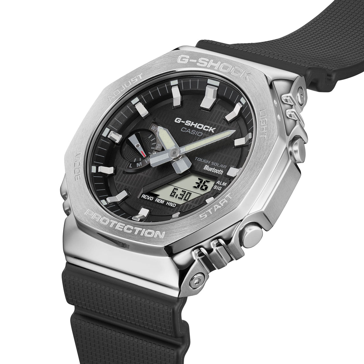 G-Shock Tough Solar de caballero pulsera de resina doble hora bluetooth – GBM-2100-1A