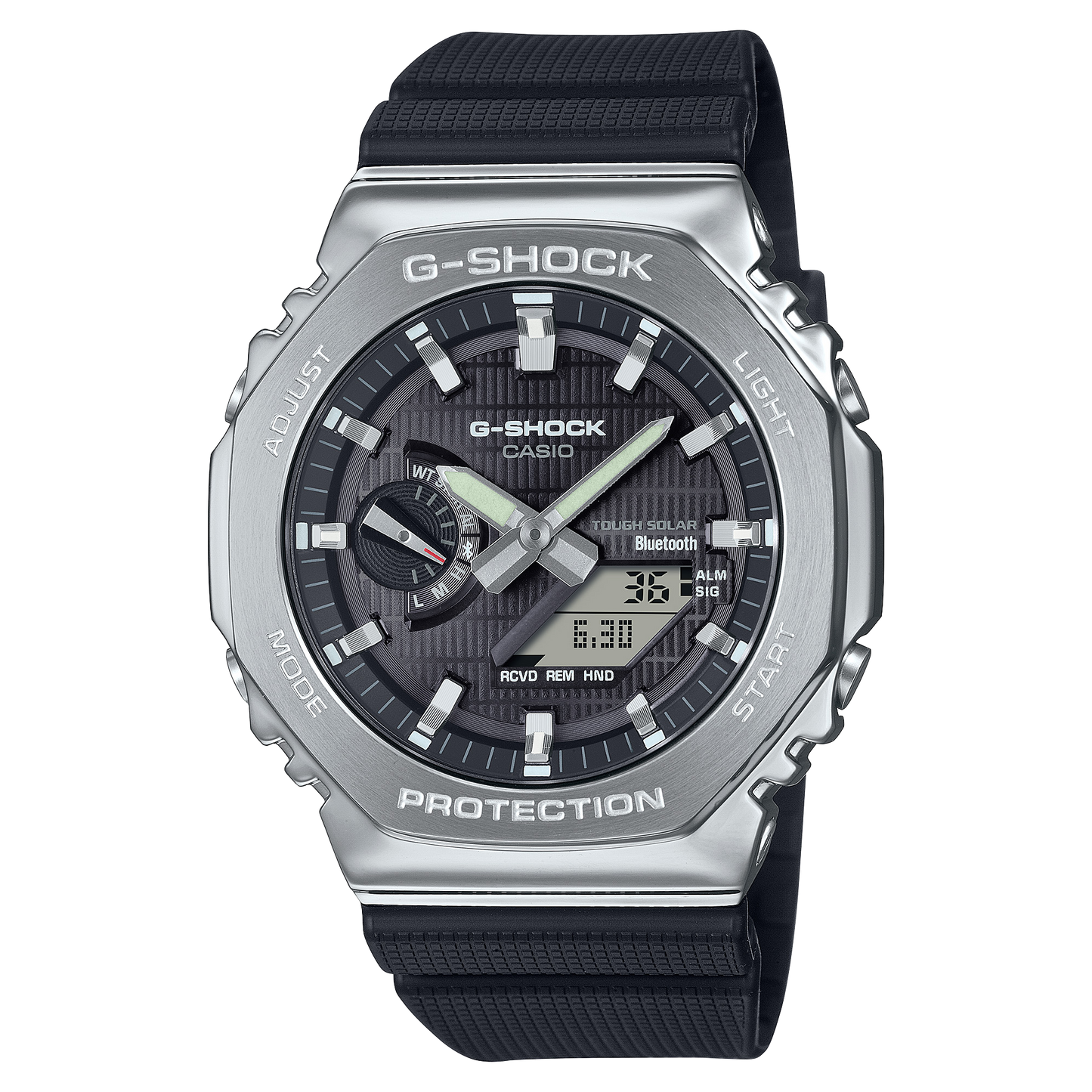 G-Shock Tough Solar de caballero pulsera de resina doble hora bluetooth – GBM-2100-1A