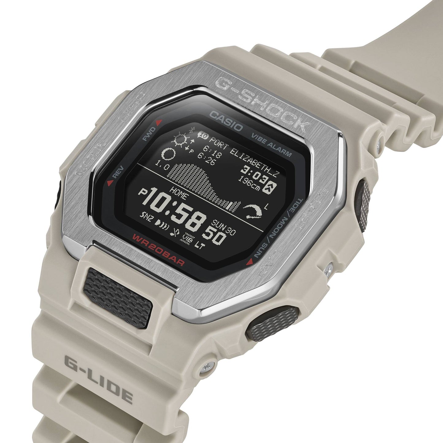 G-Shock G-Lide para Caballero Pulsera de Caucho con Bluetooth – GBX-100-8