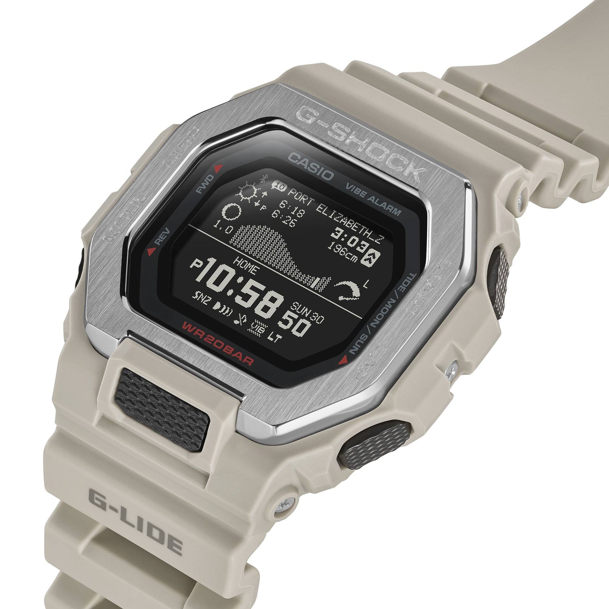 G-Shock G-Lide para Caballero Pulsera de Caucho con Bluetooth – GBX-100-8