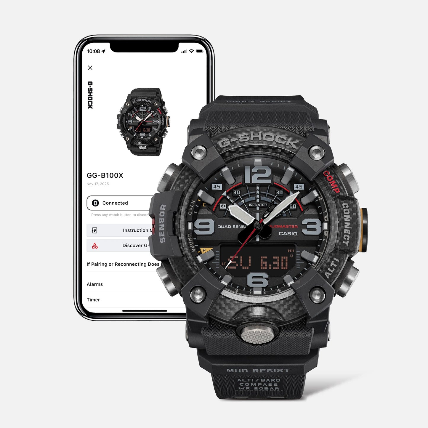 GG-B100X-1A3 Reloj G-Shock mudmaster Master of G de hombre correa de silicona