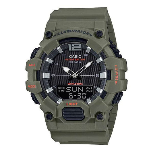 Casio para Hombre, Hora Mundial 10 Años de Batería, Illuminator – HDC-700-3A2V