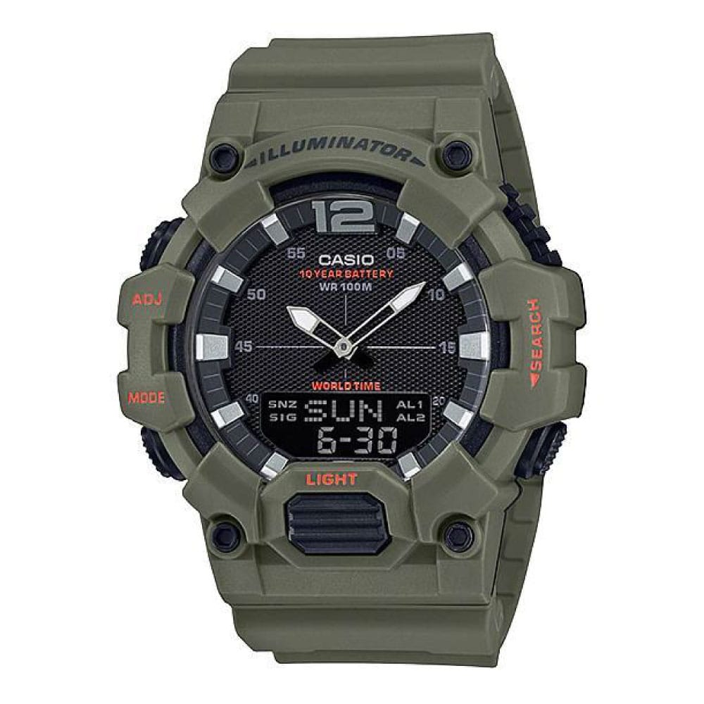 Casio para Hombre, Hora Mundial 10 Años de Batería, Illuminator – HDC-700-3A2V