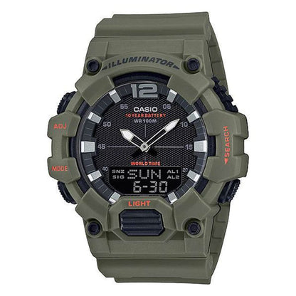 Casio para Hombre, Hora Mundial 10 Años de Batería, Illuminator – HDC-700-3A3V