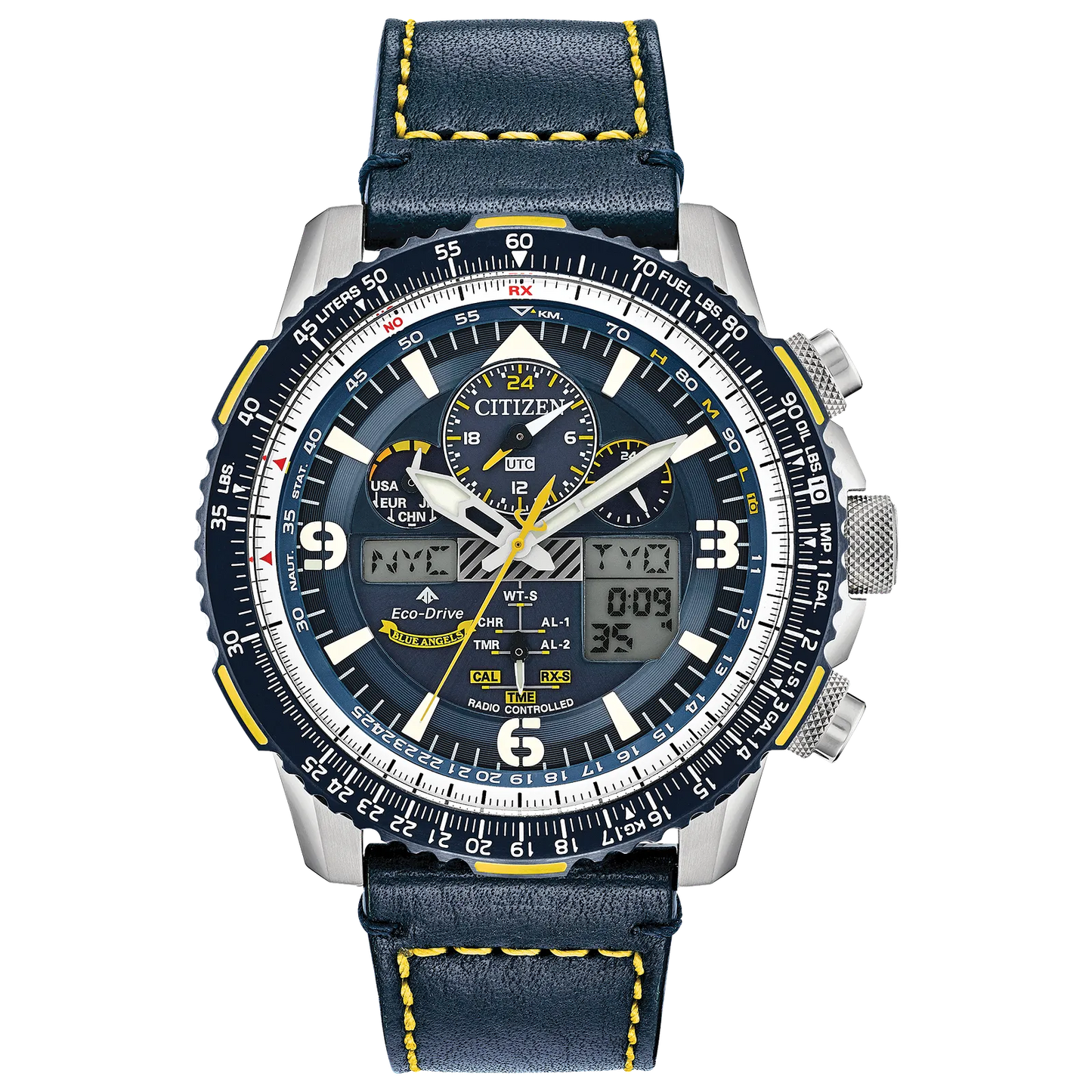 JY8078-01L Reloj Citizen  Eco-Drive Promaster Skyhawk de hombre pulsera de cuero 45mm