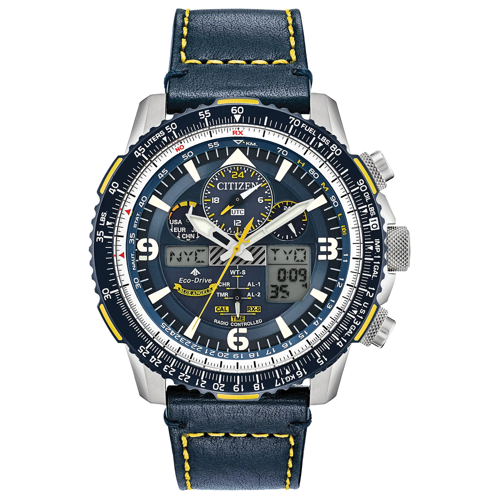 JY8078-01L Reloj Citizen  Eco-Drive Promaster Skyhawk de hombre pulsera de cuero 45mm