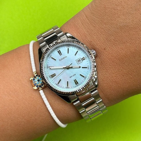Casio de dama pulsera de metal análogo – LTP-1302DS-2AV