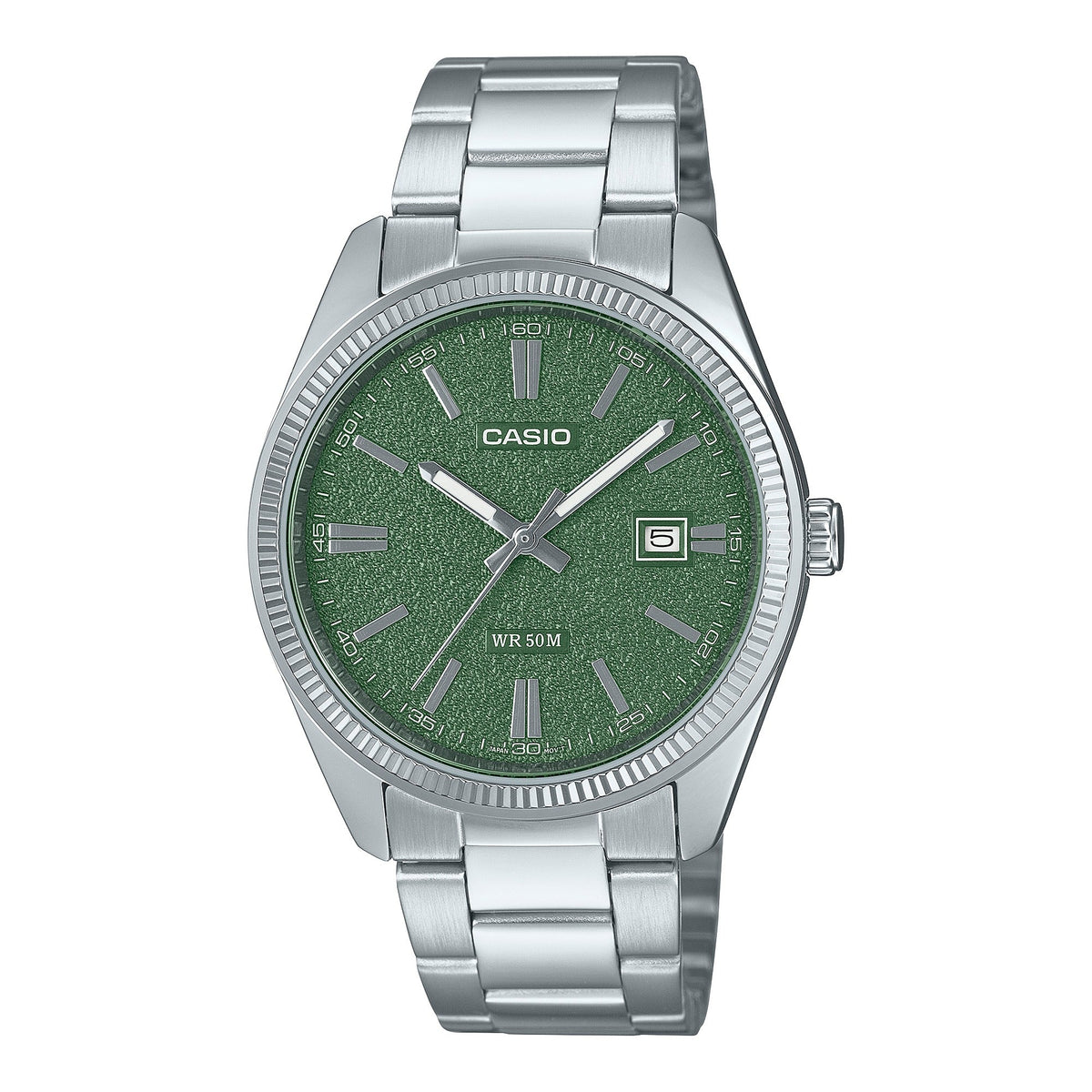Casio de hombre correa de acero inoxidable 44 mm – MTP-1302DA-3AV