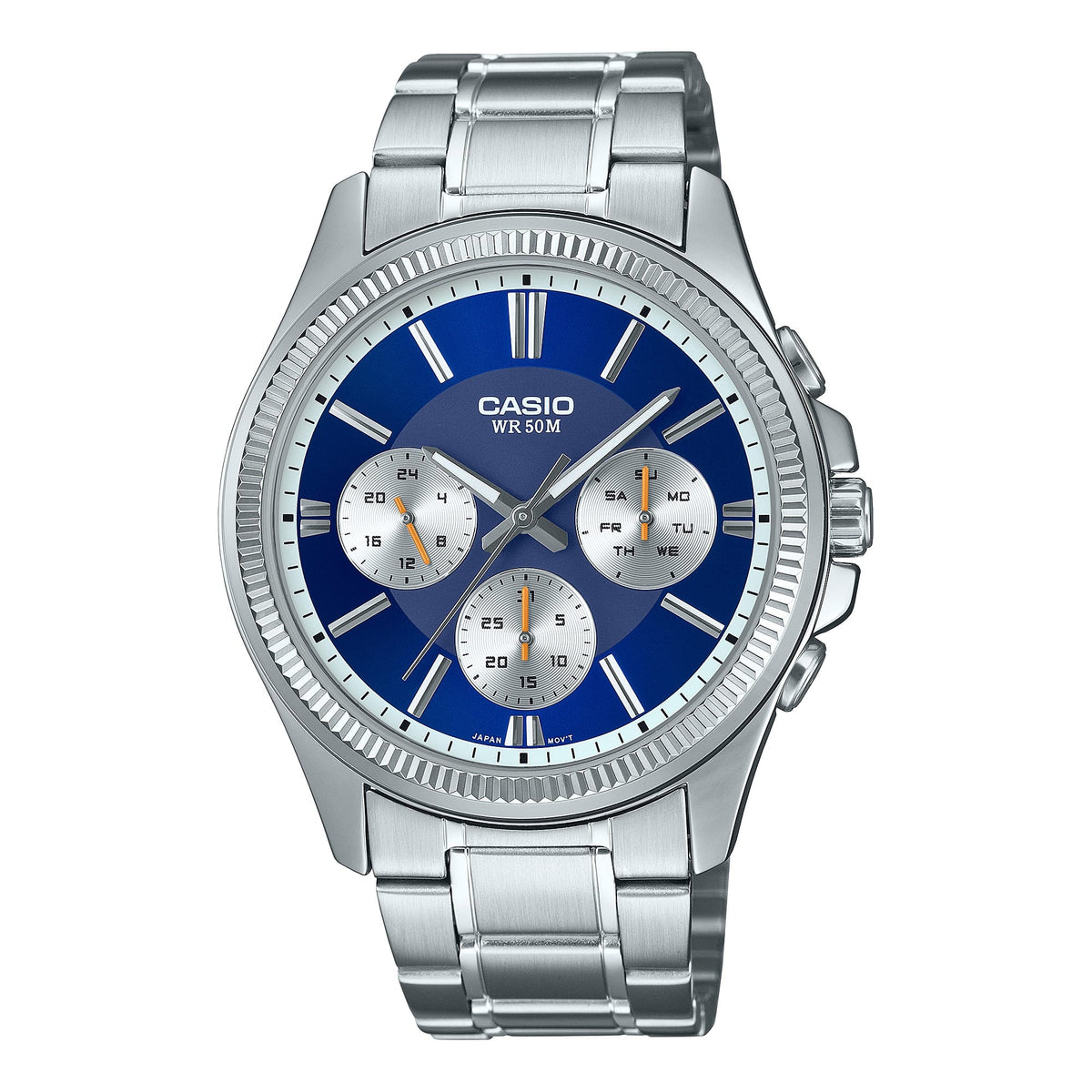 Casio Análogo para Caballero con Pulsera de Metal Inoxidable – MTP-1375D-2A1V