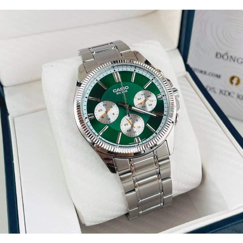 Casio Análogo para Caballero con Pulsera de Acero Inoxidable – MTP-1375D-3AV