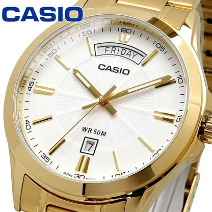 Casio De hombre pulsera de metal – MTP-1381GD-7AV