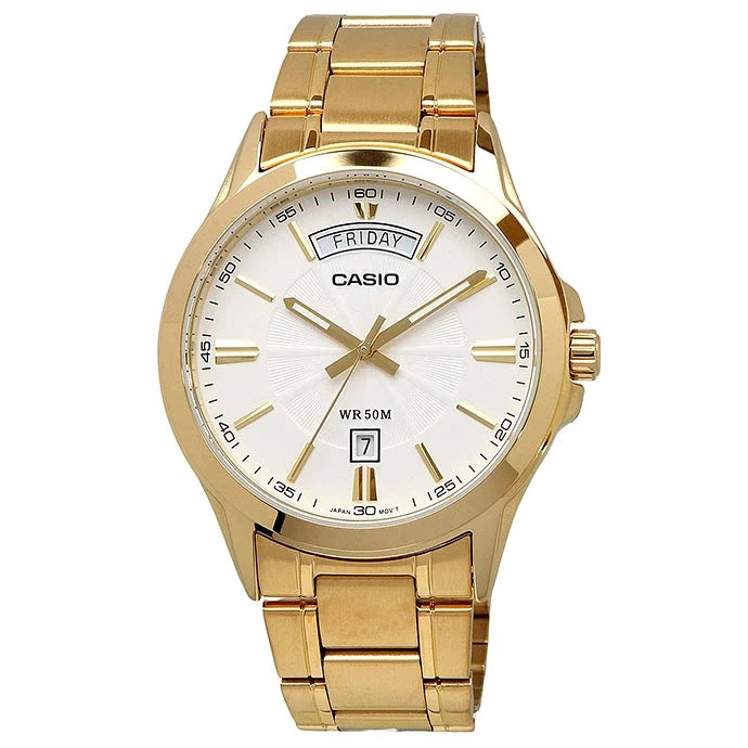 Casio De hombre pulsera de metal – MTP-1381GD-7AV