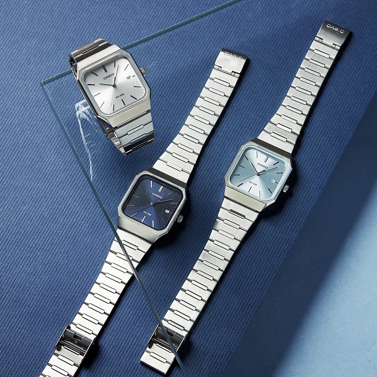 Casio de hombre pulsera de acero inoxidable 40 mm – MTP-B185D-7AV