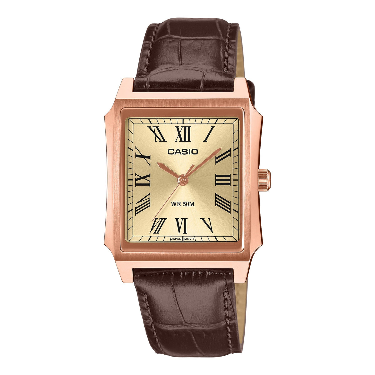 Casio de hombre correa de cuero – MTP-B190RGL-9BV