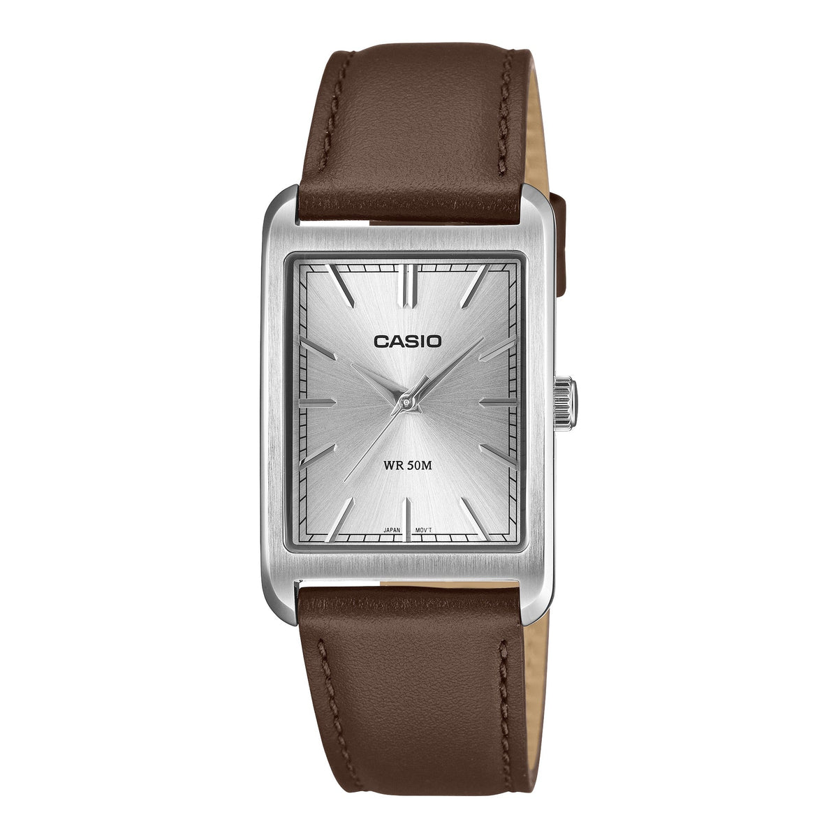 Casio de hombre banda de cuero – MTP-B215L-7AV