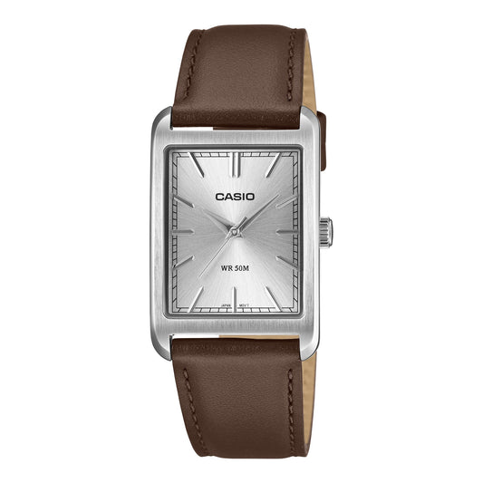 Casio de hombre banda de cuero – MTP-B215L-7AV