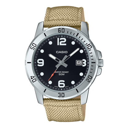 Casio de hombre correa de tela – MTP-VD01C-5BV