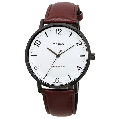 Casio de hombre pulsera de piel – MTP-VT03BL-7B