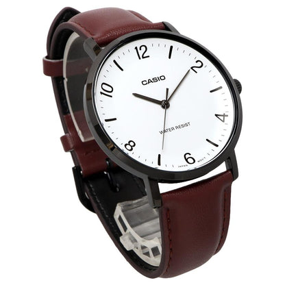 Casio de hombre pulsera de piel – MTP-VT03BL-7B