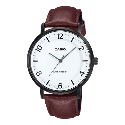 Casio de hombre pulsera de piel – MTP-VT03BL-7B