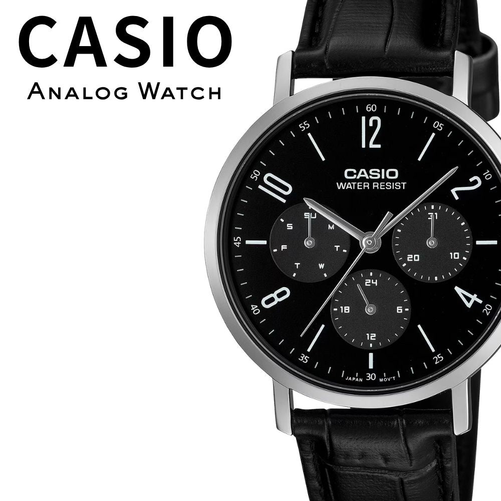 Casio Classic de hombre correa de piel – MTP-VT06L-1B