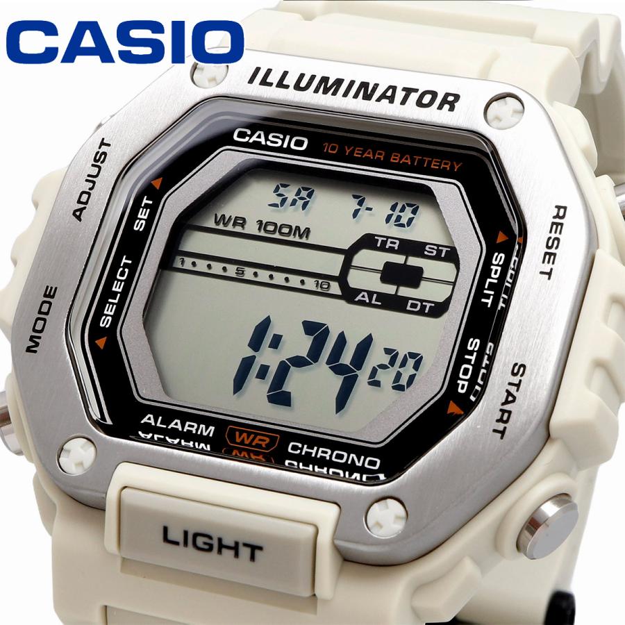 Casio Digital Illuminator para Caballero con Correa de Caucho y 10 Años de Batería – MWD-110H-8AV