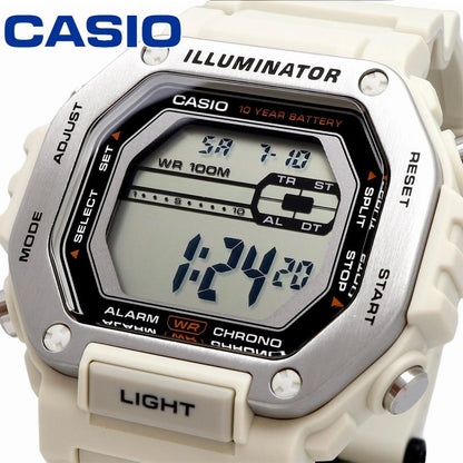 Casio Digital Illuminator para Caballero con Correa de Caucho y 10 Años de Batería – MWD-110H-8AV