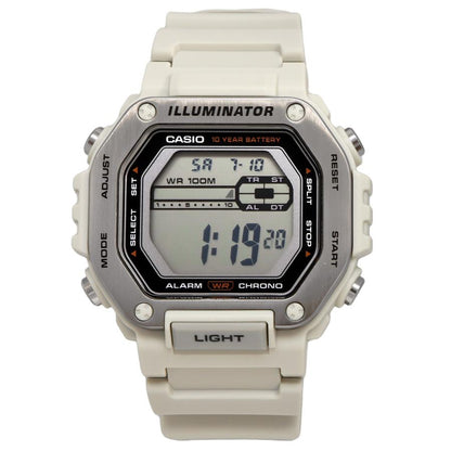 Casio Digital Illuminator para Caballero con Correa de Caucho y 10 Años de Batería – MWD-110H-8AV
