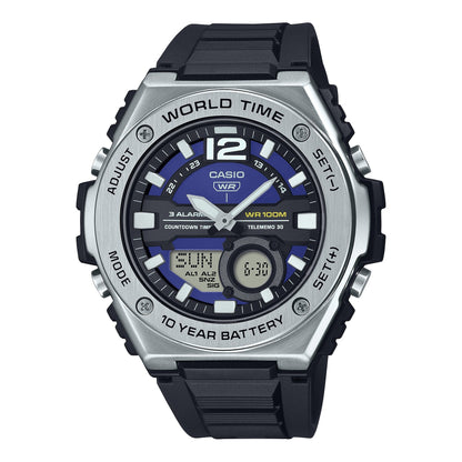 Casio Hora mundial, Telememo, 10 Años de Batería para Hombre – MWQ-100-2AV