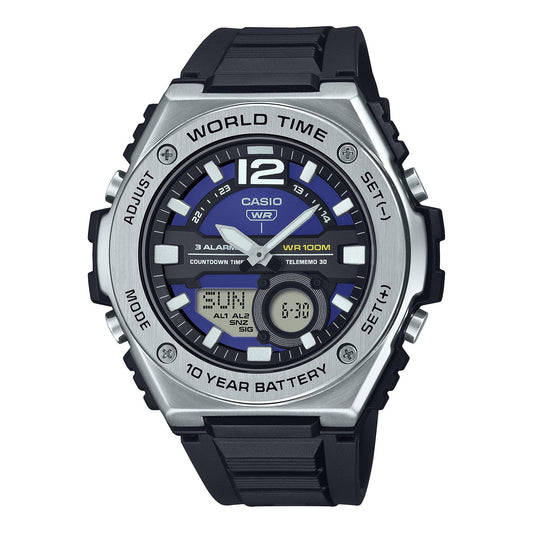 Casio Hora mundial, Telememo, 10 Años de Batería para Hombre – MWQ-100-2AV