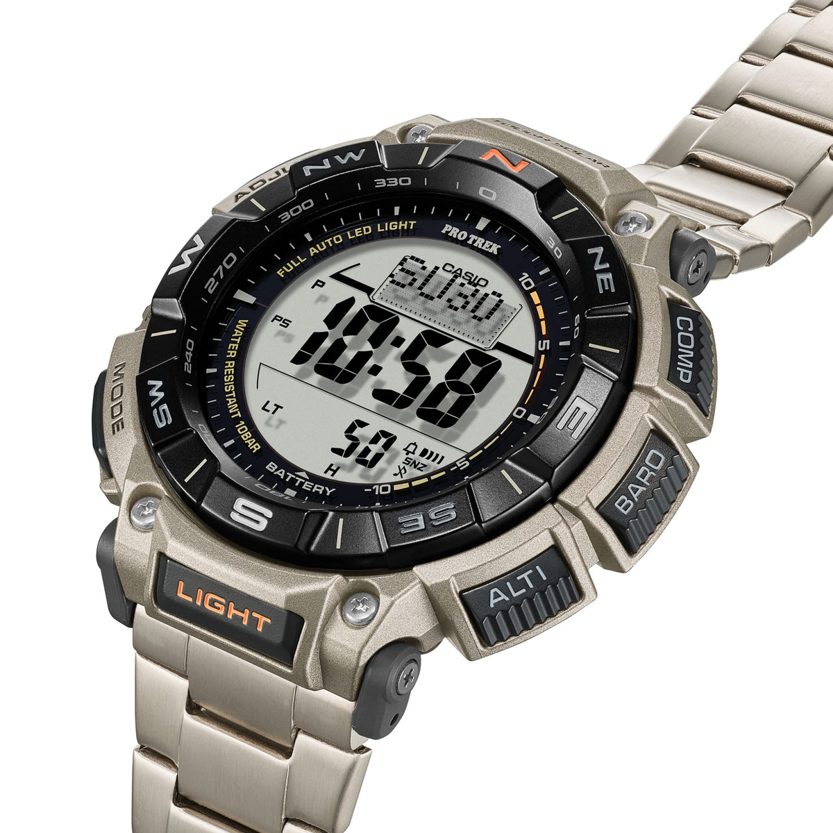 Casio Pro Trek de hombre correa de acero inoxidable digital – PRG-340T-7