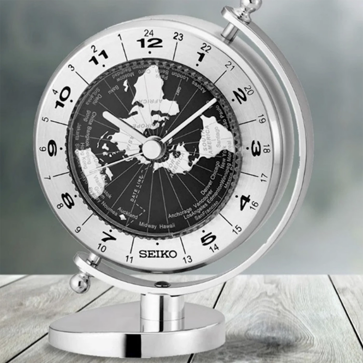 Despertador de mesa Seiko Mapa Mundi – QHG106
