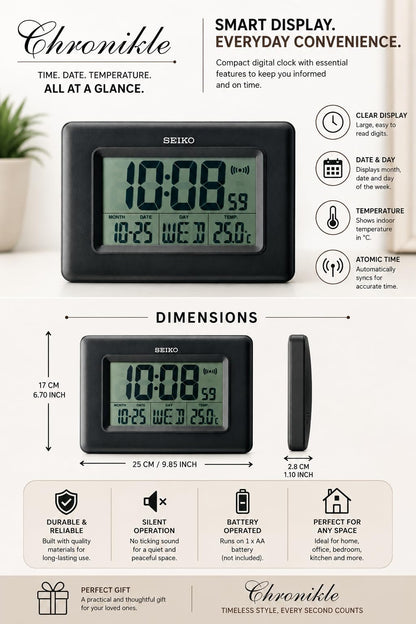 Seiko despertador digital LCD – QHL058