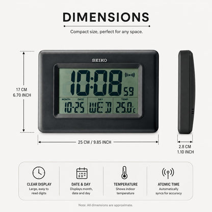 Seiko despertador digital LCD – QHL058