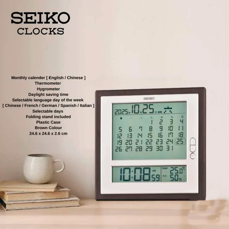 Despertador Seiko Digital LCD Calendario Mensual – QHL100