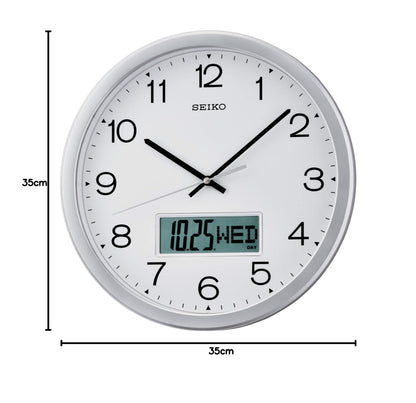 Seiko de pared analógico con calendario LCD – QXL007