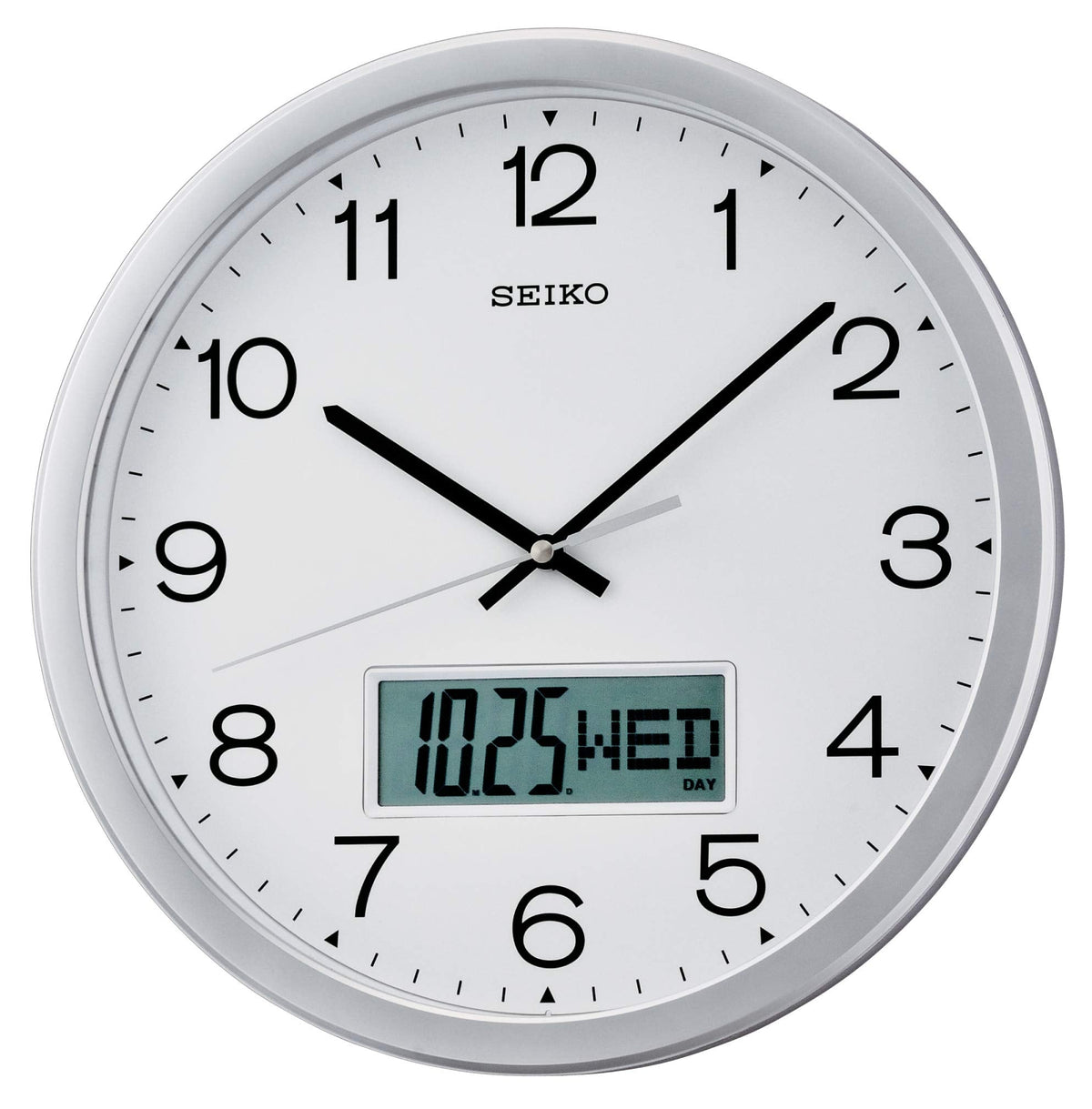 Seiko de pared analógico con calendario LCD – QXL007