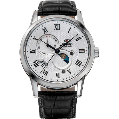Orient Automático Sun & Moon de caballero pulsera de cuero – RA-AK0008S
