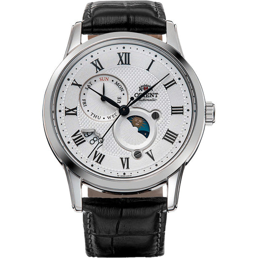 Orient Automático Sun & Moon de caballero pulsera de cuero – RA-AK0008S