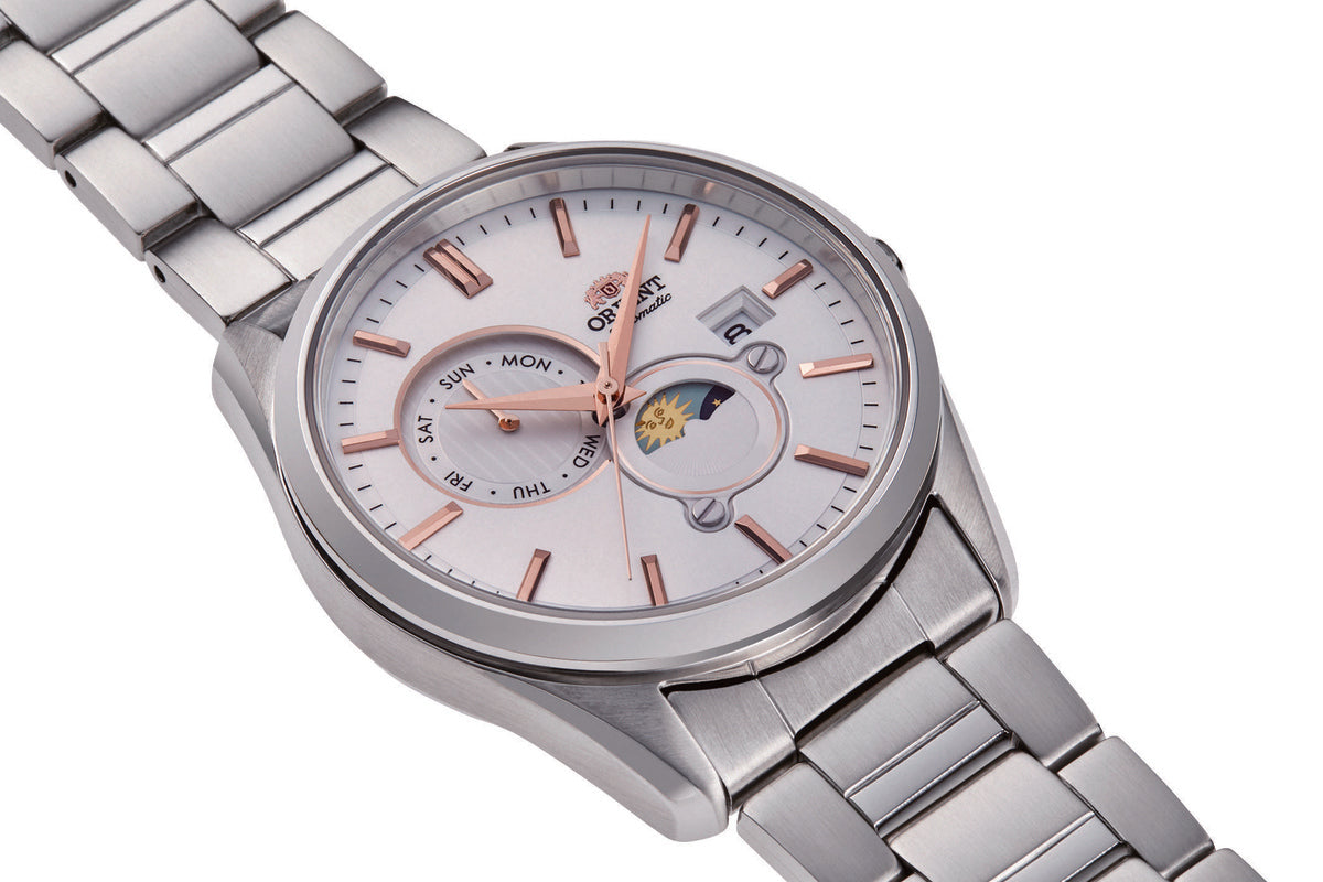 Orient Sun and Moon de caballero pulsera de metal – RA-AK0306S