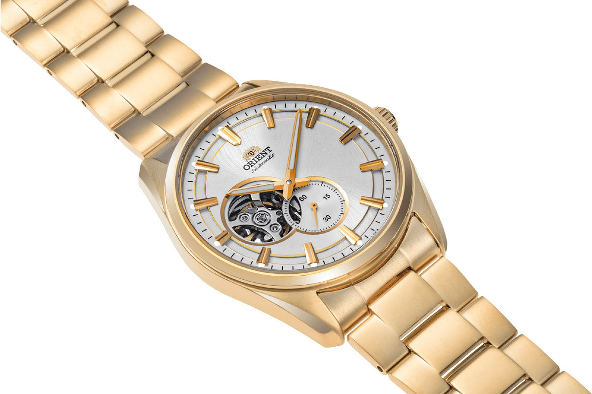 Orient Stretto Semi Skeleton de hombre pulsera de metal – RA-AR0007S