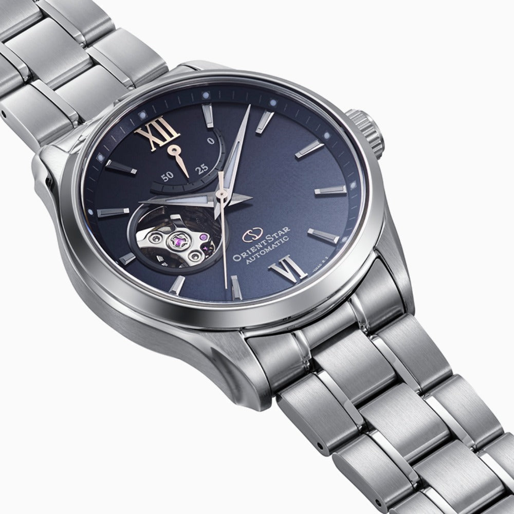 Orient Star Semi Skeleton de hombre correa de metal – RE-AT0021L
