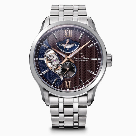 Orient Star Layered Skeleton de hombre correa de metal – RE-AV0B02Y
