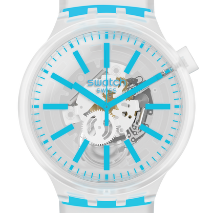 Swatch Big Bold BlueInJelly unisex correa de caucho – SO27E105