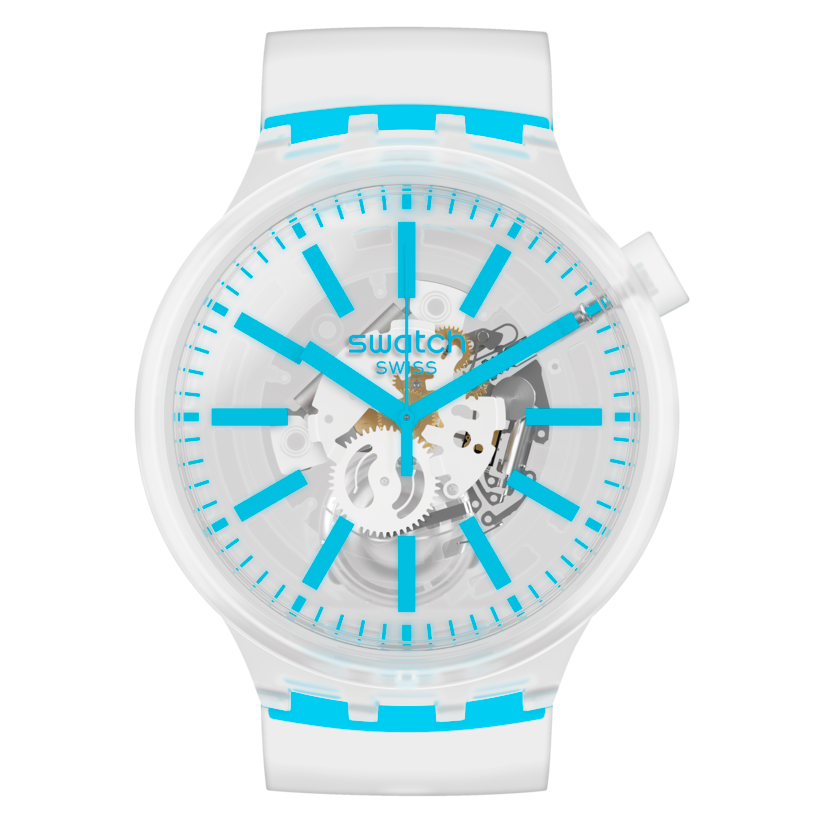 Swatch Big Bold BlueInJelly unisex correa de caucho – SO27E105