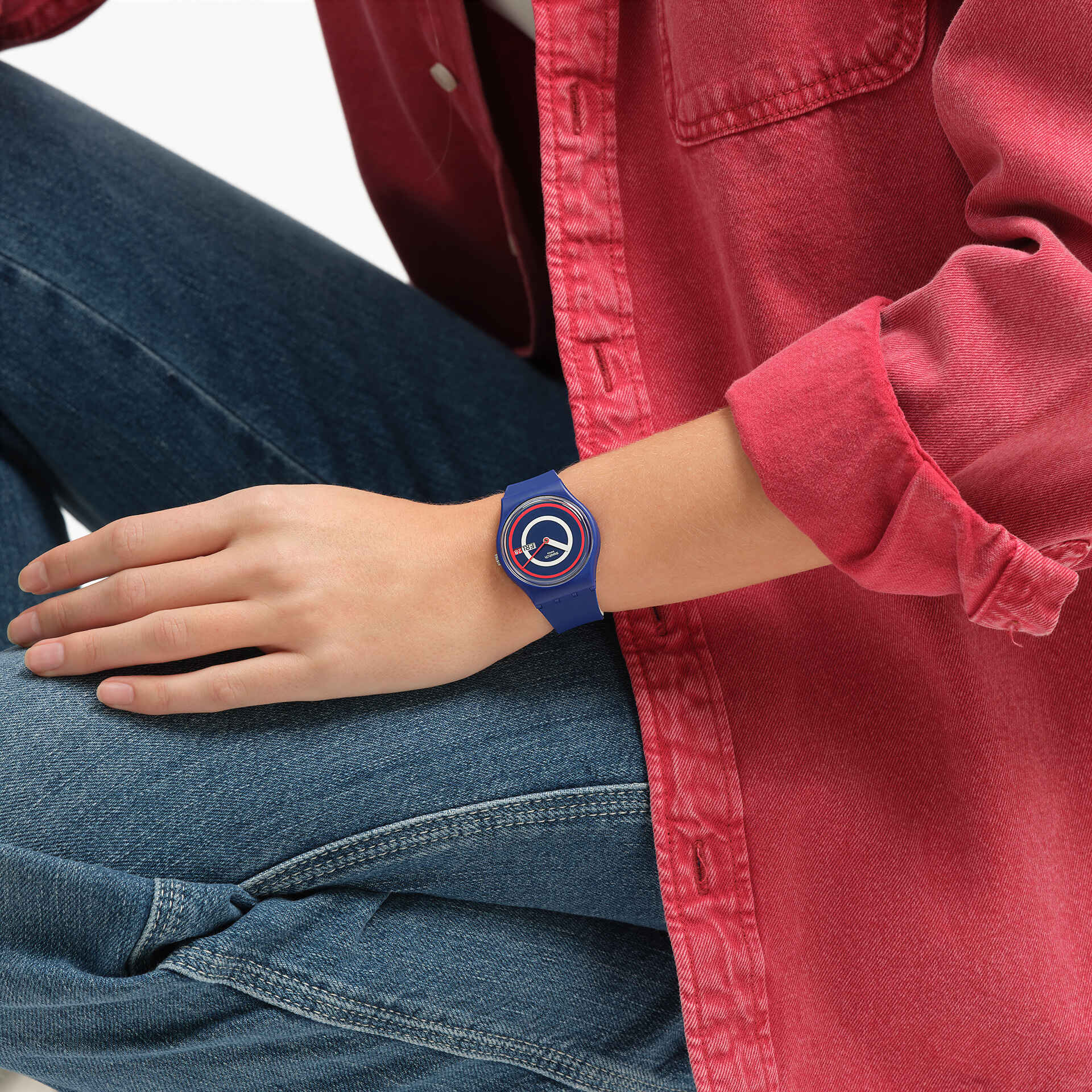Swatch Blue to Basic Unisex correa de resina – SO28N703