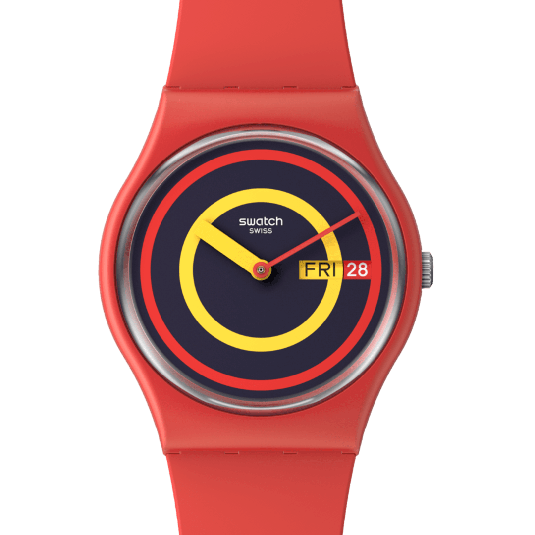 Swatch Concentric Red unisex banda de caucho – SO28R702