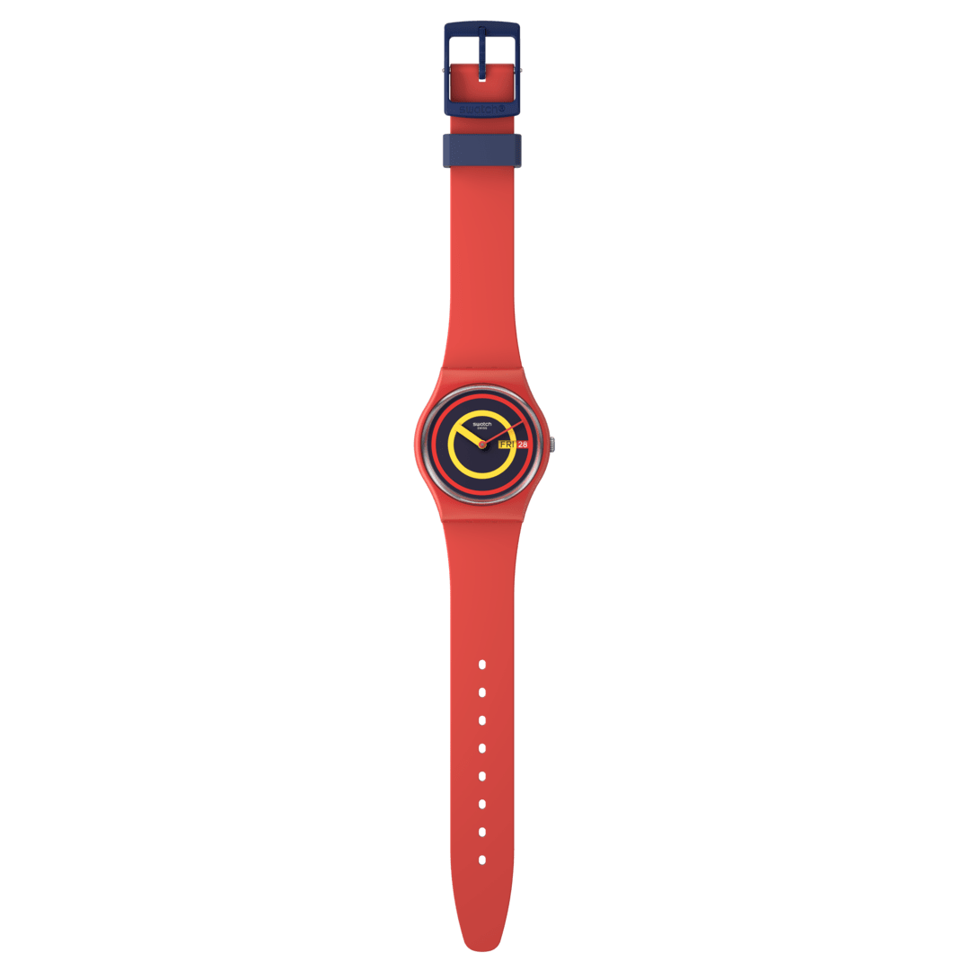 Swatch Concentric Red unisex banda de caucho – SO28R702